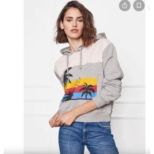ANINE BING Hawaii Graphic Logo Hoodie Gray Womens Size Small